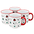 Peanuts Snoopy Christmas Gift 4-Piece Stoneware Camper Mug Set, 21 Oz, White/Red 1 thumbnail image