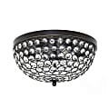 Lalia Home Crystal Glam 2-Light Ceiling Flush-Mount Light, Restoration Bronze/Crystal