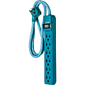 PowerGear Surge 6-Outlet Surge Protector, 3' Cord, Teal, 38908