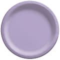 Amscan Round Paper Plates, Lavender, 6-3/4”, 50 Plates Per Pack, Case Of 4 Packs