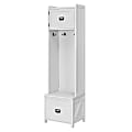 Ameriwood™ Home Farmington Entryway Hall Tree With Storage Bench, 72"H x 19-13/16"W x 15-15/16"D, Ivory 1 thumbnail image