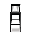 Linon Pullman Faux Leather Bar Stool, Black