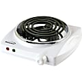 Brentwood TS-322 1000w Single Electric Burner, White - 1 x Burner - Cast Iron Cooking Surface Material