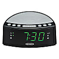 Jensen JCR-160 AM/FM Digital Dual-Alarm Clock Radio, 2.2”H x 5.5” x 4”, Black