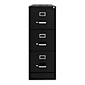 Hirsh Commercial 22"D Vertical 3-Drawer File Cabinet, Black