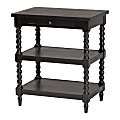 Baxton Studio Imogene Wood End Table, 30”H x 26”W x 18-1/8”D, Black 1 thumbnail image