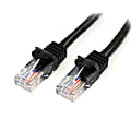 StarTech.com 10 ft Black Cat5e Snagless UTP Patch Cable  - 10ft Cat5e Patch Cable - 10ft Cat 5e Patch Cable - 10ft Cat5e Patch Cord - 10ft RJ45 Patch Cable - 10ft Snagless Patch Cable