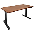 Mount-It! Electric Standing Desk With Adjustable Height And 55"W Tabletop, Hazelnut