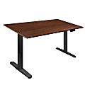 Mount-It! Electric Standing Desk With Adjustable Height And 55"W Tabletop, Hazelnut