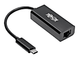Tripp Lite USB C to Gigabit Ethernet Adapter USB Type C to Gbe 10/100/1000 - Network adapter - USB-C 3.1 - Gigabit Ethernet - black