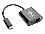Tripp Lite USB C to Gigabit Ethernet Adapter USB Type C to Gbe PD Charging - Network adapter - USB-C 3.1 - Gigabit Ethernet - black