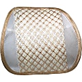QVS Premium Ergonomic Lumbar Back Support with Woven Pad - Gold, Cream - Mesh Fabric, Steel, Woven 1 thumbnail image