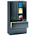 HON® Brigade® 700 Combo 36"W x 19-1/4"D Lateral 2-Drawer File Cabinet, Putty 1 thumbnail image