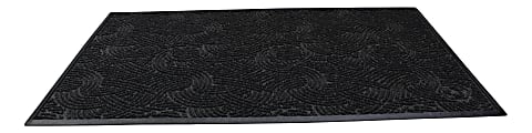 Waterhog Plus Swirl Floor Mat, 48" x 72", Black Smoke