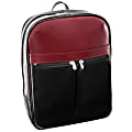 McKleinUSA Edison L Series Leather Laptop Backpack, Black/Red