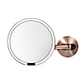 simplehuman Wall Mount Sensor Mirror, 9-1/8”H x 13-13/16”W x 3-1/8”D, Rose Gold, Wall Mount