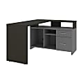 Bestar Equinox 57"W L-Shaped Corner Desk, Deep Gray/Slate 1 thumbnail image