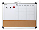 Realspace™ Magnetic Dry-Erase Whiteboard/Cork Calendar Board, 18" x 24", Silver Aluminum Frame 1 thumbnail image