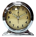 Infinity Instruments Boutique Tabletop Alarm Clock, 6"H x 6"W x 2 1/2"D, Silver