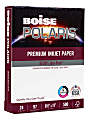 Boise POLARIS® Premium Inkjet Paper, White, Letter Size (8 1/2" x 11"), Ream Of 500 Sheets, FSC® Certified, 24 Lb, 97 Brightness