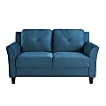 Lifestyle Solutions Hanson Microfiber Loveseat With Curved Arms, Blue/Black