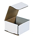Partners Brand White Corrugated Mailers, 4 3/8" x 4 3/8" x 2 1/2", Pack Of 50