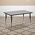 Flash Furniture 48"W Rectangular Thermal Laminate Activity Table With Standard Height-Adjustable Legs, Gray