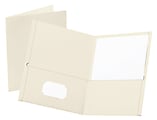 Oxford™ Twin-Pocket Portfolios, 8 1/2" x 11", White, Pack Of 25