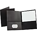 Esselte® Letter-Size Twin-Pocket Report Covers, Black, Box Of 25