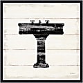 Amanti Art Shiplap Bath II by Sue Schlabach Framed Canvas Wall Art Print, 16”H x 16”W, Black