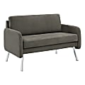 Office Star Lounge Loveseat, 33-1/2”H x 48”W x 28-3/4”D, Charcoal/Chrome