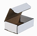 Partners Brand White Corrugated Mailers, 6" x 4" x 2", Pack Of 50