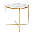 Baxton Studio Maddock Modern And Contemporary End Table, 19-3/4”H x 19-5/16”W x 19-5/16”D, Gold/Marble White 1 thumbnail image