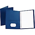 Oxford™ Twin-Pocket Portfolio With Fasteners, 8 1/2" x 11", Blue, Pack Of 25