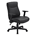 Office Star™ Executive Ergonomic Faux Leather Mid-Back Manager’s Chair, Black