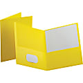 Esselte® Letter-Size Twin-Pocket Report Covers, Yellow, Box Of 25