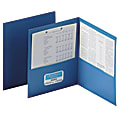 Oxford™ Twin-Pocket Portfolios, 8 1/2" x 11", Blue, Pack Of 25