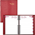 Brownline CoilPro Daily Hard Cover Planner - Daily - January 2021 till December 2021 - 1 Day Single Page Layout - 5 3/4" x 8 1/4" Sheet Size - Twin Wire - Red - 1 Each