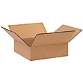 Partners Brand Flat Corrugated Boxes, 10" x 10" x 3", Kraft, Pack Of 25