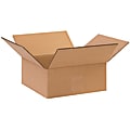 Partners Brand Flat Corrugated Boxes, 10" x 10" x 4", Kraft, Pack Of 25