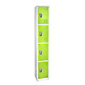 Alpine AdirOffice 4-Tier Steel Locker, 72"H x 12"W x 12"D, Green