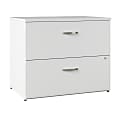 Bush Business Furniture Office In An Hour 35-11/16"W x 35-11/16"D Lateral 2-Drawer File Cabinet, Pure White, Standard Delivery