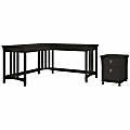 Bush Business Furniture Salinas 60"W L-Shaped Corner Desk With Mobile File Cabinet, Vintage Black, Standard Delivery 1 thumbnail image