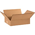 Partners Brand Flat Corrugated Boxes, 12" x 9" x 3", Kraft, Pack Of 25