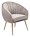 Zuo Modern Max Accent Chair, 31-15/16”H x 28-3/4”W x 24-13/16”D, Gray/Gold