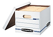 Bankers Box® Stor/File™ Standard-Duty Storage Box With Lift-Off Lids And Built-In Handles, Letter/Legal Size, 15"x12"x10", 60% Recycled, White/Blue 1 thumbnail image