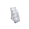 Azar Displays Tiered Modular 3-Pocket Crystal Styrene Brochure Holders, 11 3/4"H x 4 1/2"W x 7"D, Clear, Pack Of 2 1 thumbnail image