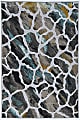 Linon Perimeter Area Rug, 8' x 10' 6", Opelika Grey/Turquoise 1 thumbnail image