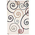 Lavish Home Area Rug, Modern Swirls, 91" x 60", Ivory