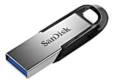 SanDisk® Ultra Flair USB Drive, 64GB, Silver/Black